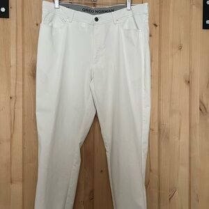 Greg Norman Collection Men's White Chinos, Golf Pants